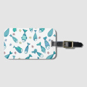Patroon met vis en vis bagagelabel (Voorkant (horizontaal))