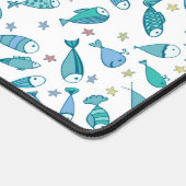 Patroon met vis en vis bureaumat (Hoek)