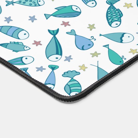 Patroon met vis en vis bureaumat (Hoek)