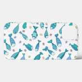 Patroon met vis en vis Case-Mate iPhone case (Achterkant (horizontaal))