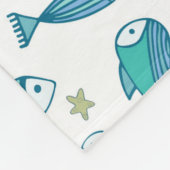 Patroon met vis en vis fleece deken (Hoek)