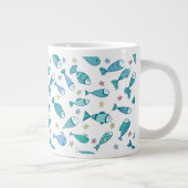 Patroon met vis en vis grote koffiekop (Rechts)