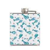 Patroon met vis en vis heupfles (Achterkant)