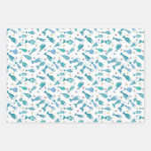 Patroon met vis en vis inpakpapier vel (Voorkant)