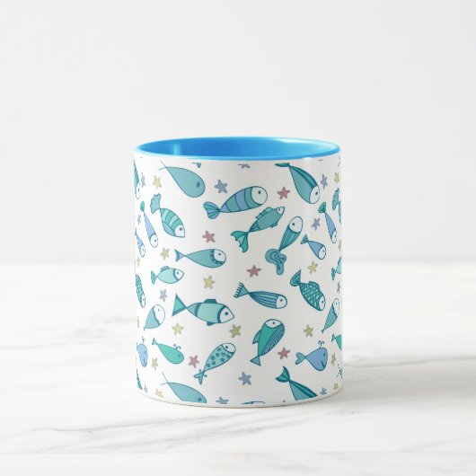 Patroon met vis en vis mok (Midden)