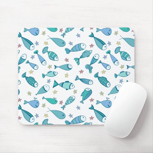 Patroon met vis en vis muismat (Met muis)