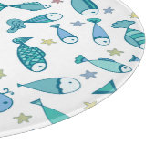 Patroon met vis en vis snijplank (Hoek)