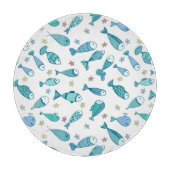 Patroon met vis en vis snijplank (Voorkant)