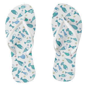 Patroon met vis en vis teenslippers