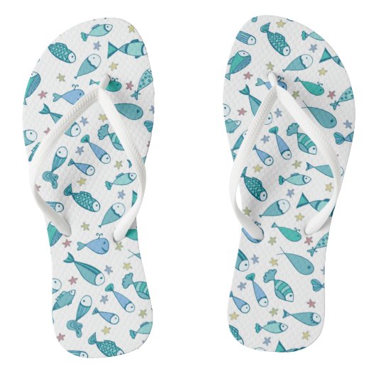 Patroon met vis en vis teenslippers (Voetbed)