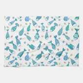 Patroon met vis en vis theedoek (Horizontaal)
