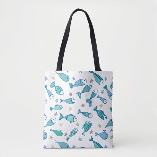 Patroon met vis en vis tote bag (Voorkant)