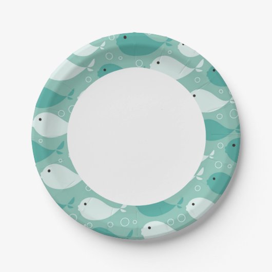 patroon met vis papieren bordje (Voorkant)