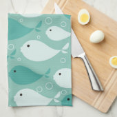 patroon met vis theedoek (Quarter Fold)