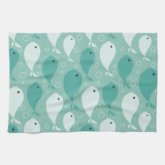 patroon met vis theedoek (Horizontaal)