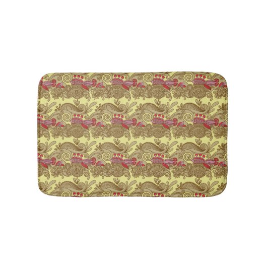 Patroon met vissen en golven badmat (Voorkant)