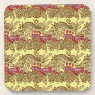 Patroon met vissen en golven drankjes onderzetter