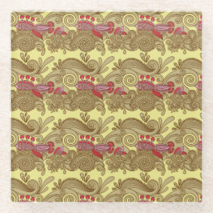 Patroon met vissen en golven glazen onderzetter