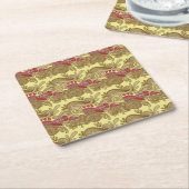 Patroon met vissen en golven kartonnen onderzetters (Schuin)