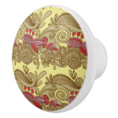 Patroon met vissen en golven keramische knop (Rechts)