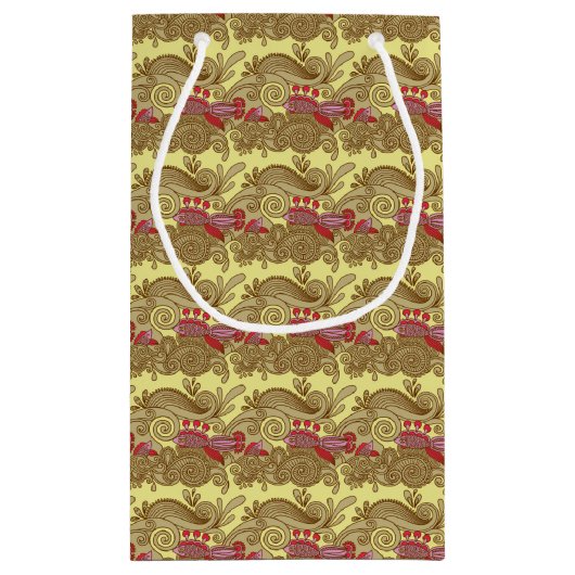 Patroon met vissen en golven klein cadeauzakje (Achterkant)