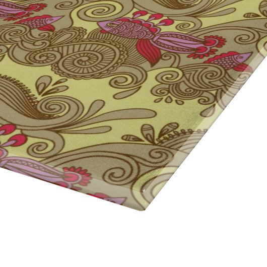 Patroon met vissen en golven snijplank (Hoek)