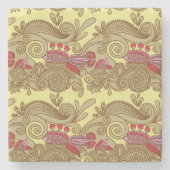 Patroon met vissen en golven stenen onderzetter (Voorkant)