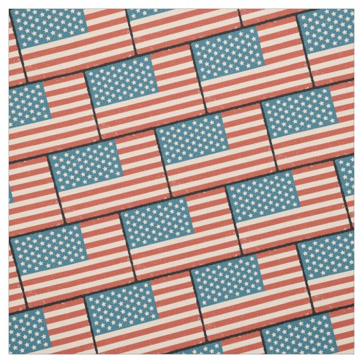 Patroon met vlag van de VS Stof (Swatch)