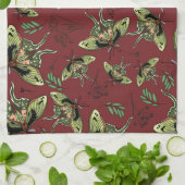 Patroon met vlinders Naadloze aquarel Theedoek (Gevouwen)