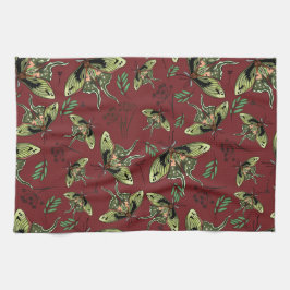 Patroon met vlinders Naadloze aquarel Theedoek