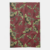 Patroon met vlinders Naadloze aquarel Theedoek (Verticaal)