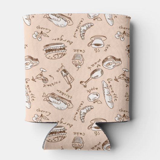 Patroon met voedsel blikjeskoeler (Achterkant)