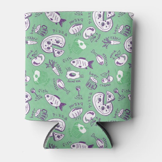 Patroon met voedsel blikjeskoeler (Voorkant)