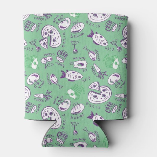 Patroon met voedsel blikjeskoeler (Achterkant)