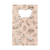 Patroon met voedsel creditkaart flessenopener (Achterkant)