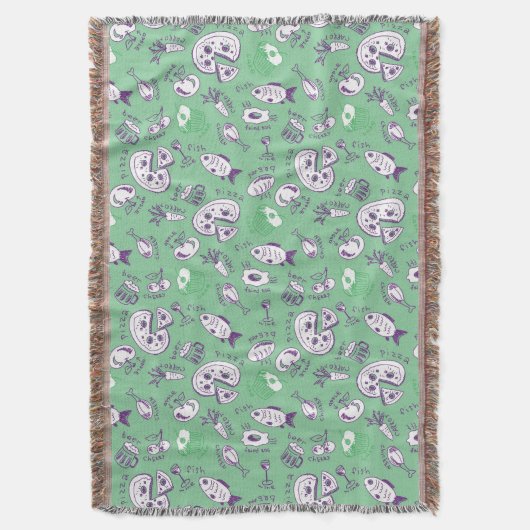 Patroon met voedsel deken (Voorkant Verticaal)