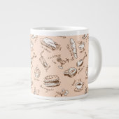 Patroon met voedsel grote koffiekop (Voorkant rechts)