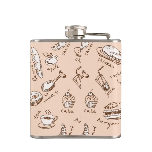 Patroon met voedsel heupfles (Achterkant)