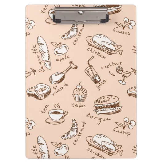 Patroon met voedsel klembord (Voorkant)