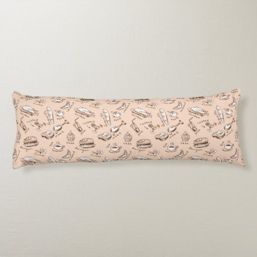 Patroon met voedsel lichaamskussen (Achterkant)