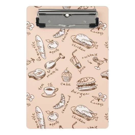 Patroon met voedsel mini klembord (Voorkant)