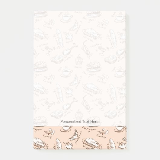Patroon met voedsel post-it® notes (Voorkant)