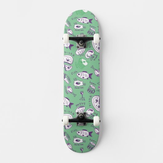 Patroon met voedsel skateboard (Voorkant)