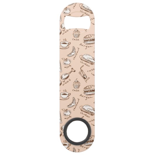 Patroon met voedsel speed flessenopener (Voorkant)