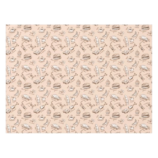 Patroon met voedsel tafelkleed (Voorkant (Horizontaal))