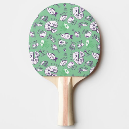 Patroon met voedsel tafeltennisbatje (Voorkant)