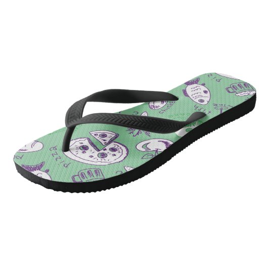 Patroon met voedsel teenslippers (Schuin)