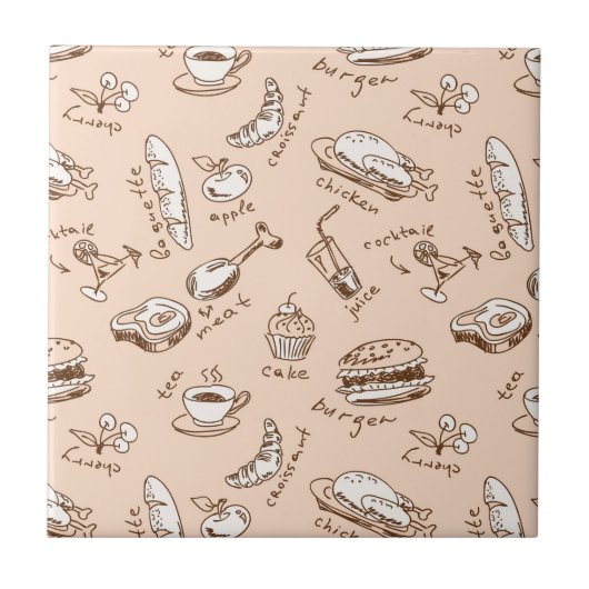 Patroon met voedsel tegeltje (Voorkant)