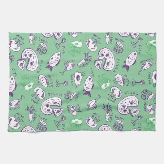 Patroon met voedsel theedoek (Horizontaal)