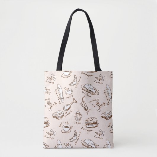 Patroon met voedsel tote bag (Voorkant)
